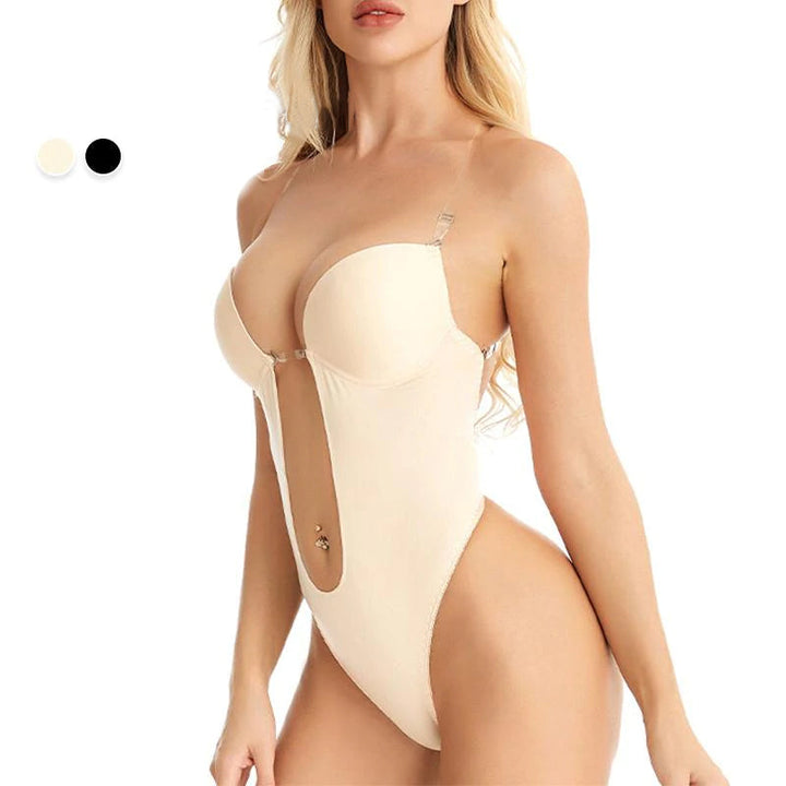 Close-up of the seamless fabric on a women's shaping bra, comfortable nylon material