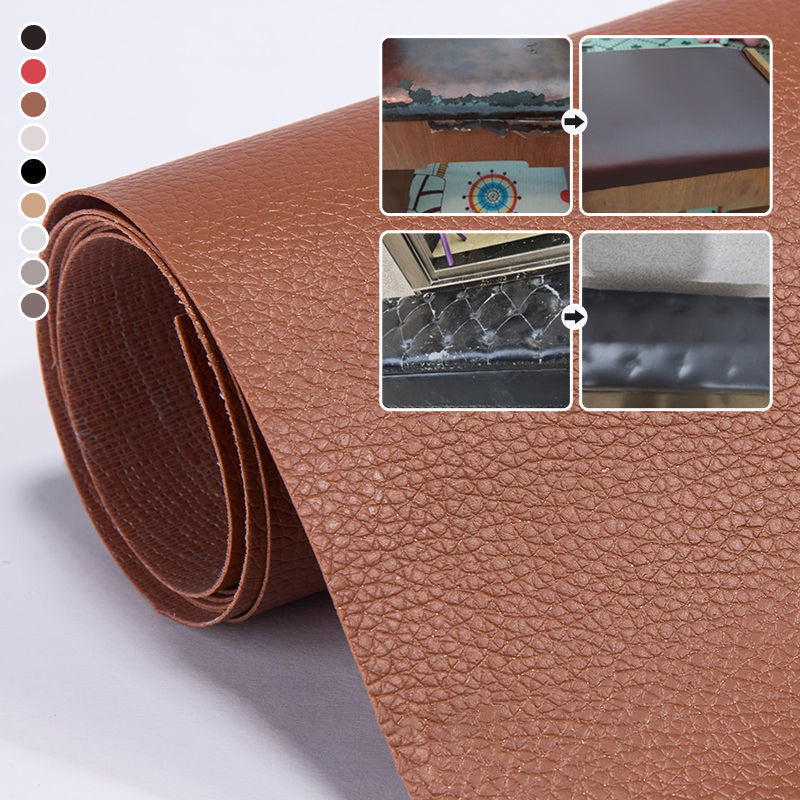 Self-adhesive leather repair patch, black, easily fixes torn furniture, sofa, or auto upholstery