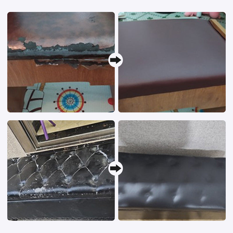 Self-adhesive leather patch kit with scissors, for precise cuts on furniture, sofa, and auto repairs