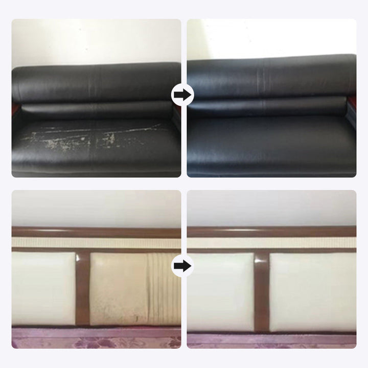 White versatile self-adhesive leather patch, ideal for quick fixes on furniture, car seats, and bags