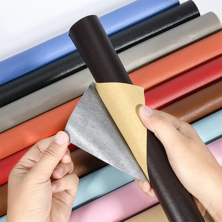 Large self-adhesive leather patch for sofa, couch, chair & car seat upholstery repair.