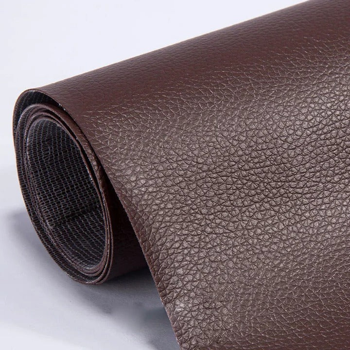 Easy-to-use leather repair patch for tears on furniture, chairs, and car interior.