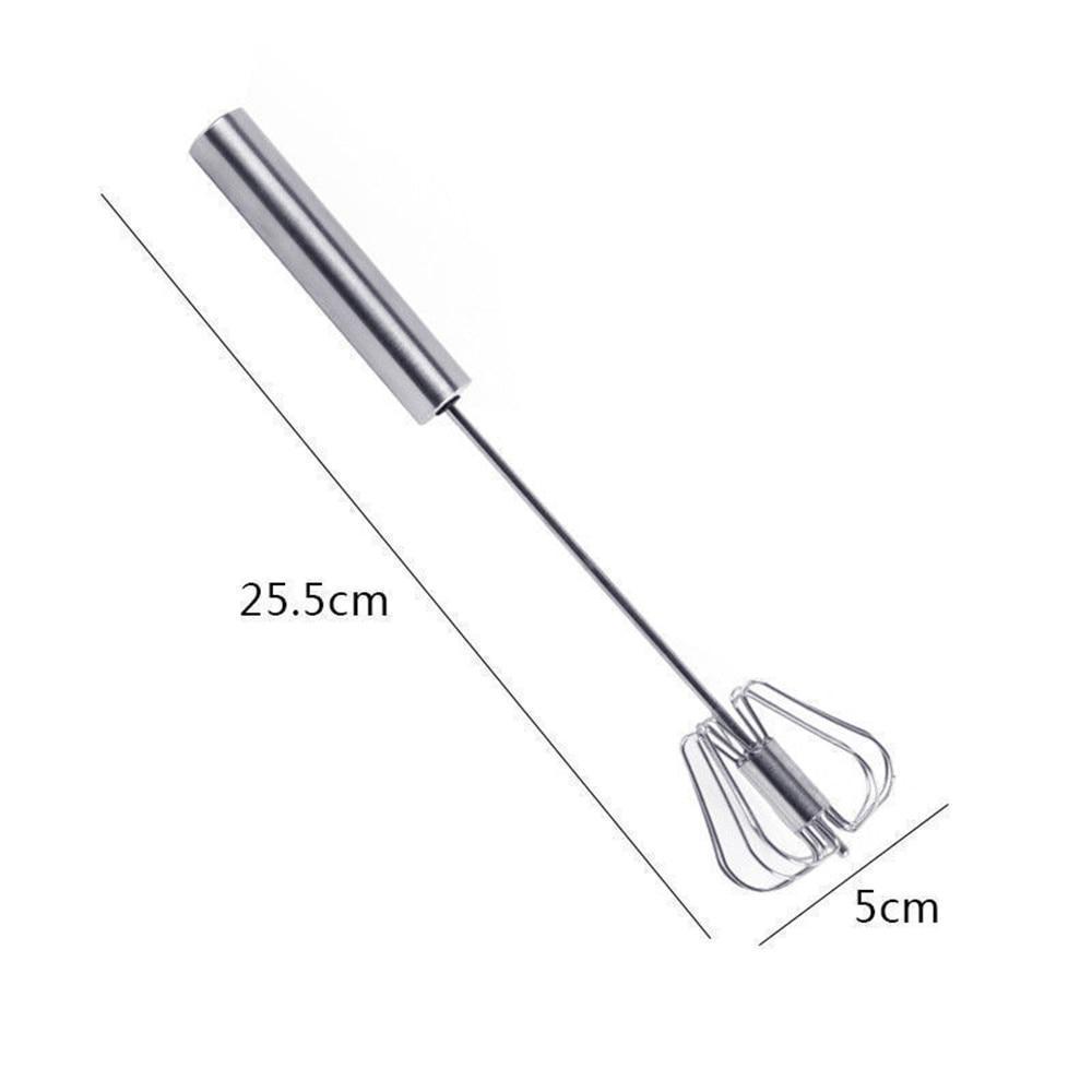 Kitchen gadget: semi-automatic whisk made of stainless steel for efficient cooking
