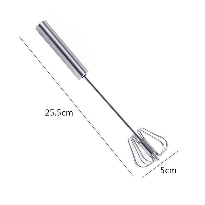 Kitchen gadget: semi-automatic whisk made of stainless steel for efficient cooking