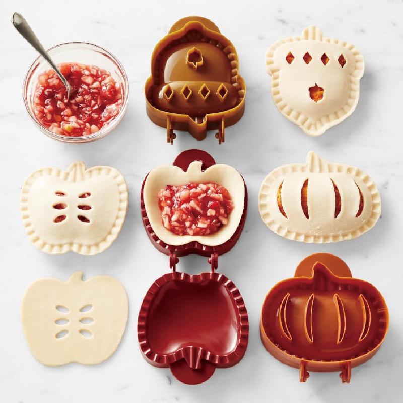 Half-moon hand pie mold kit for making turnovers and small baked desserts.