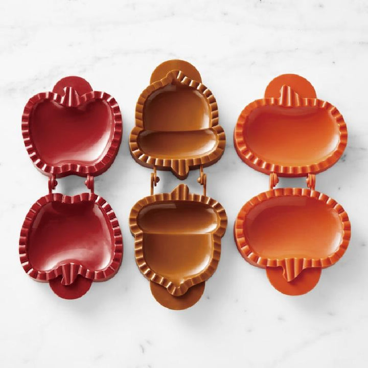 Fall decor inspired hand pie molds, perfect for holiday baking and themed treats.