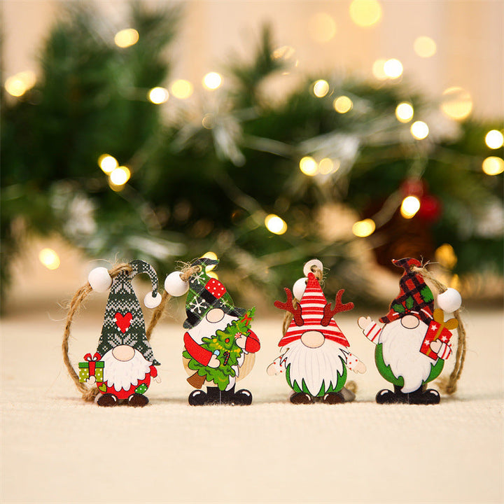 Christmas wooden gnome ornaments in various sizes, great for a rustic holiday homedecor theme