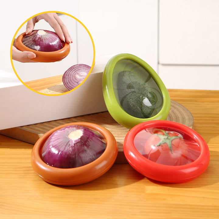 Set of 4 Reusable Food Film Storage Boxes, clear plastic, for kitchen organization & freshness keeping