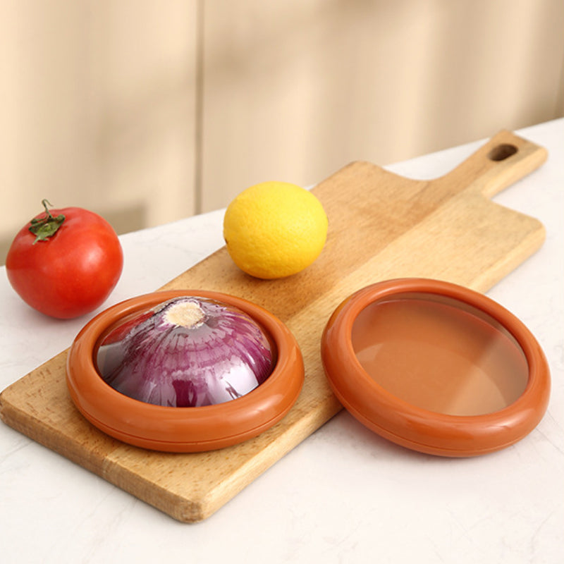 Close-up of a Reusable Food Film Storage Box, showing clear design & secure lid for produce savin