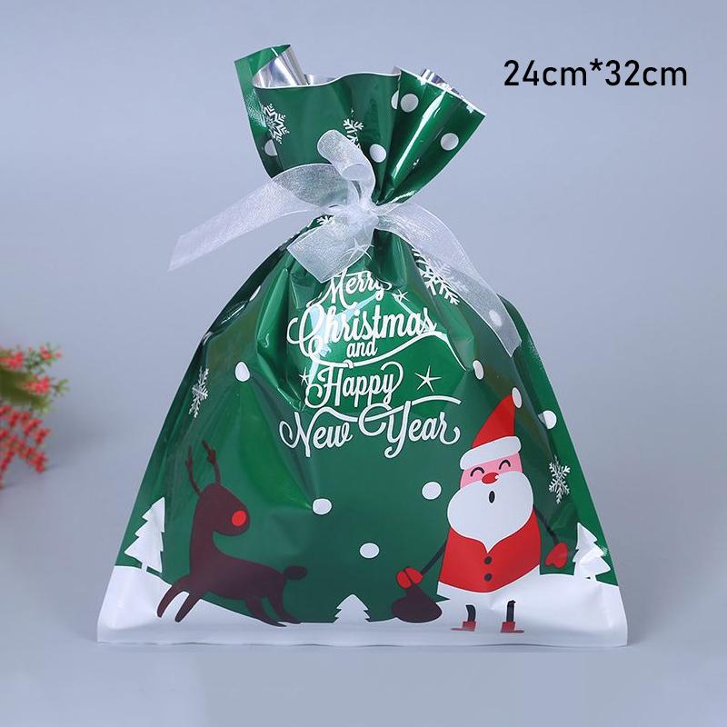 Reusable Christmas drawstring gift bag with intricate snowflake pattern, perfect for a cozy holiday gift, festive
