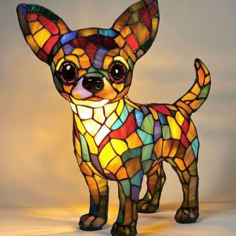 Shimmering LED animal night light: a charming dog statue for cozy home ambiance.