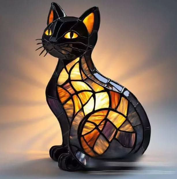 Decorative LED cat statue night light, an ideal pet lover gift & accent lamp.