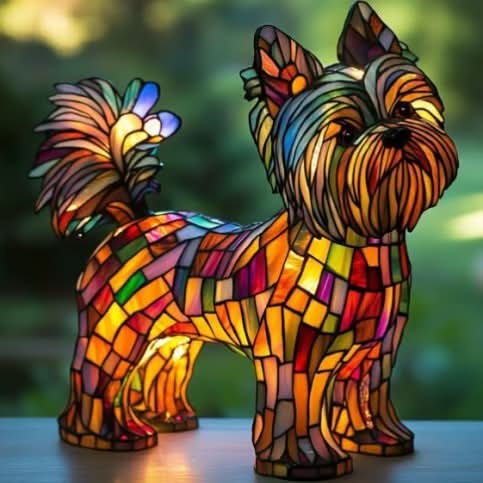 USB LED cat night light, a sparkling animal figurine adding charm to any desk.