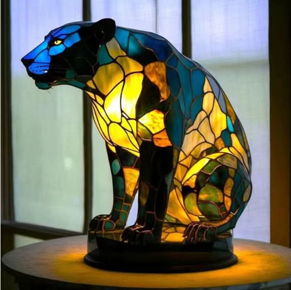 USB-powered LED animal night light, a shimmering dog figurine for desk or bedroom.