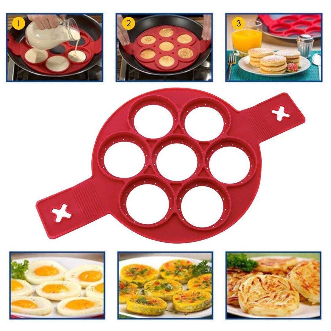 Silicone non-stick pancake & egg mold, perfect for breakfast cooking and kitchen gadgets