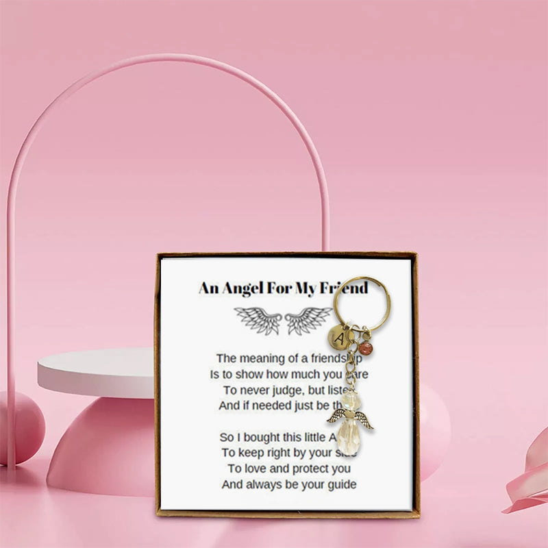 Detailed angel figure keychain, a spiritual bag charm accessory, lovely gift for friends.