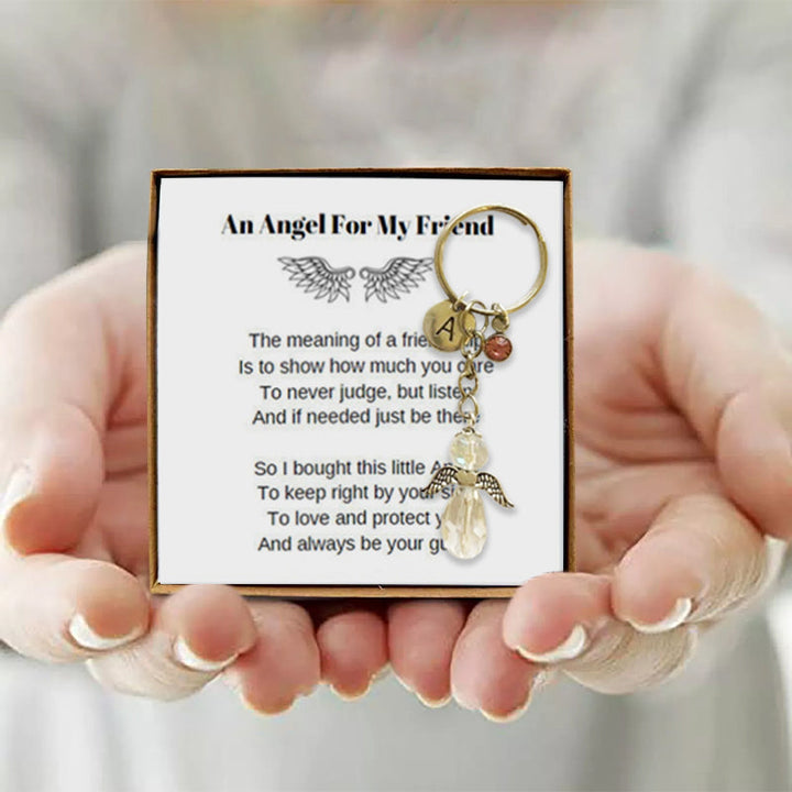 Fashionable angel keychain, perfect gift for girls, adds a spiritual touch to bags or keys.