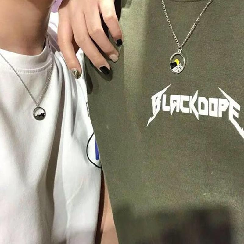 Unisex mountain peak alloy necklace, perfect matching set for couples who love the outdoors.