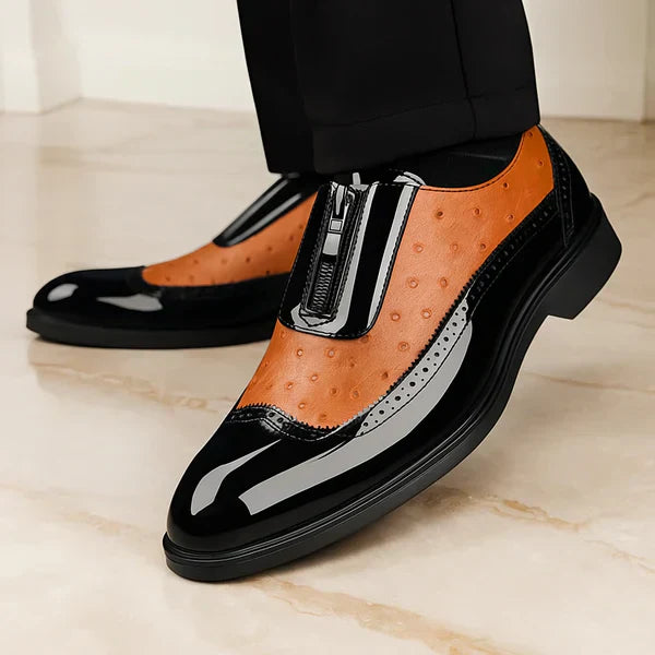 Sleek black men's Oxford dress shoes, perfect professional footwear for formal or smart casual events.