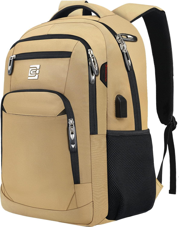 Slim anti-theft laptop backpack with USB charging port, perfect for daily commute & travel.