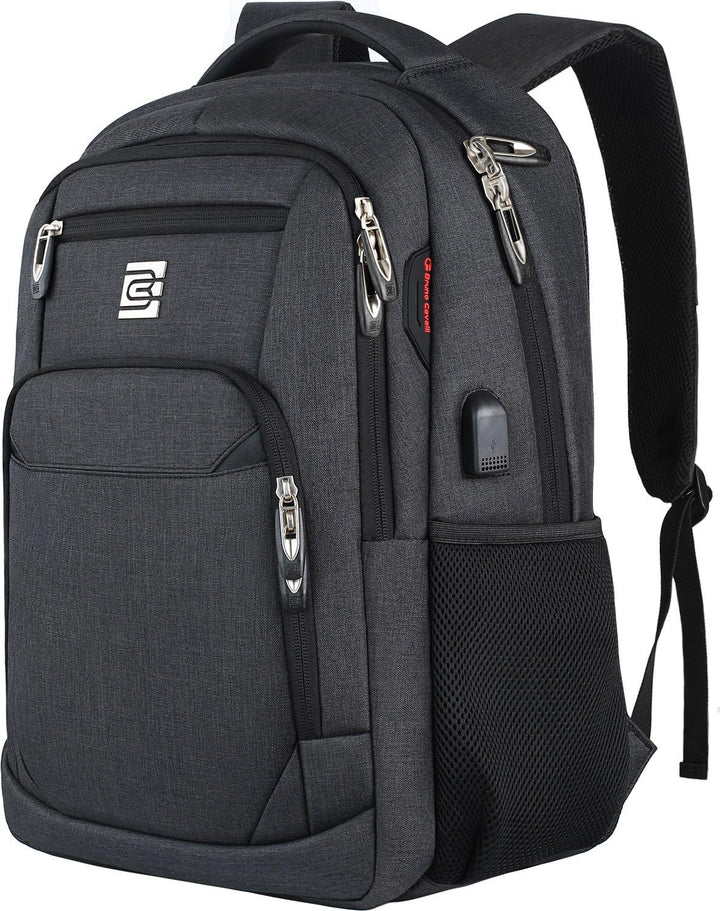 Secure anti-theft commuter backpack for laptops, stylish design for urban professionals.