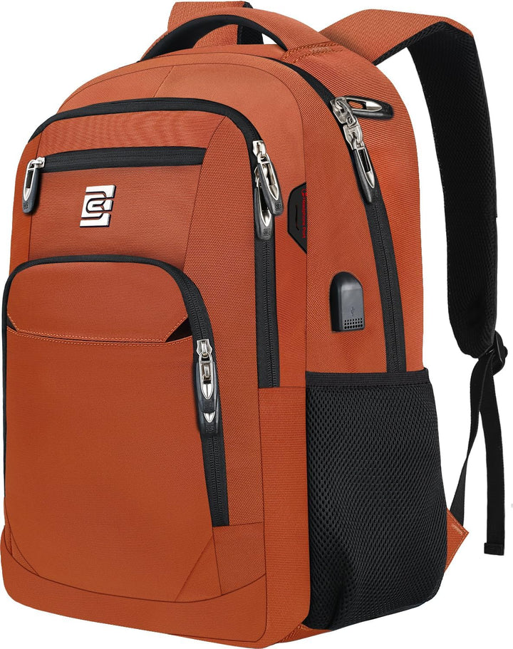 Anti-theft school backpack with dedicated USB charging port for smartphones and devices.