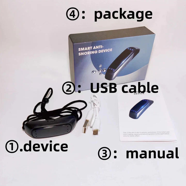 Innovative anti-snore EMS device for sleep apnea. Ensures restful sleep & improved health comfort.