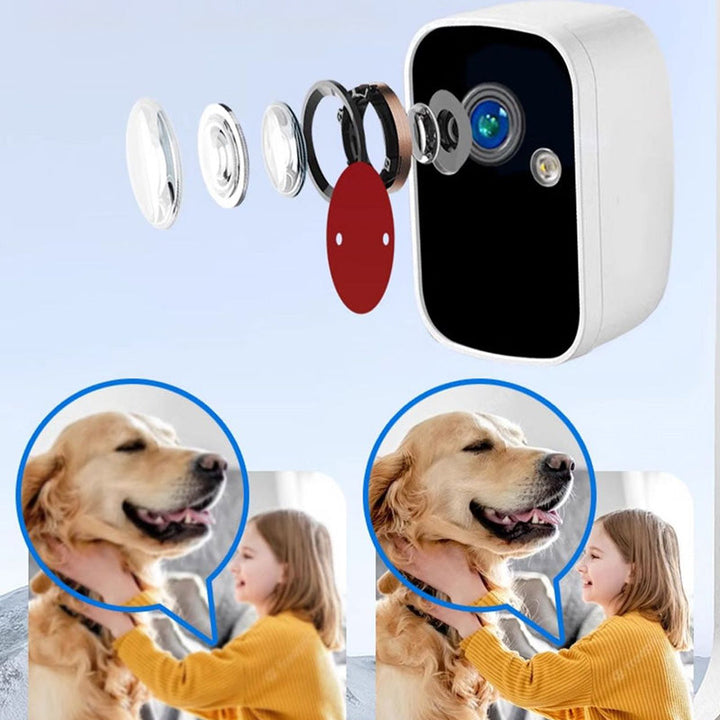 Detail of the base and power input for an Indoor IP Security Camera, emphasizing stability