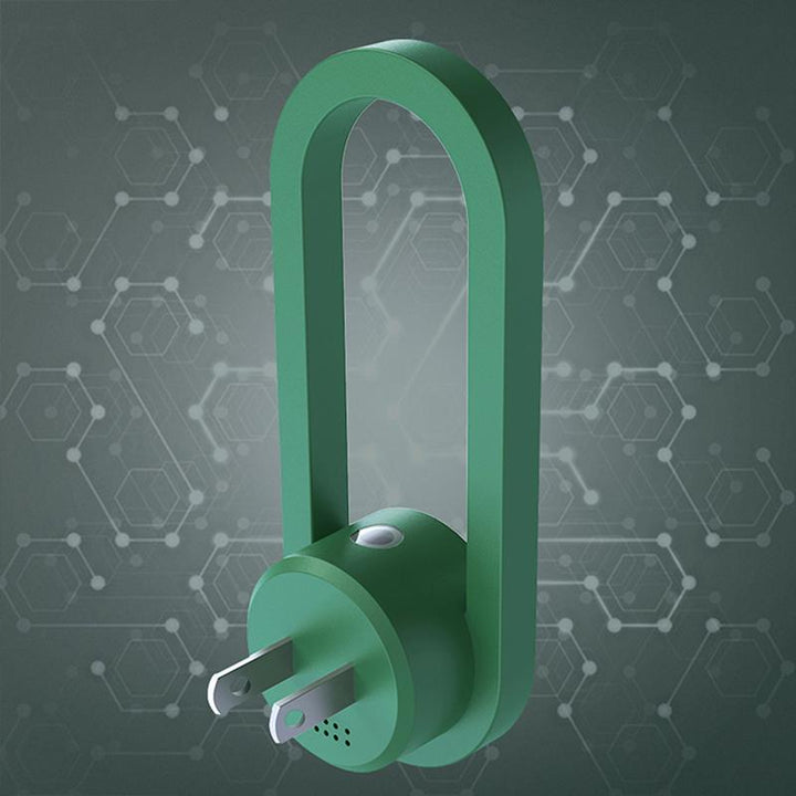 White smart pest control device, an ultrasonic mosquito repeller with a soft LED night light function.