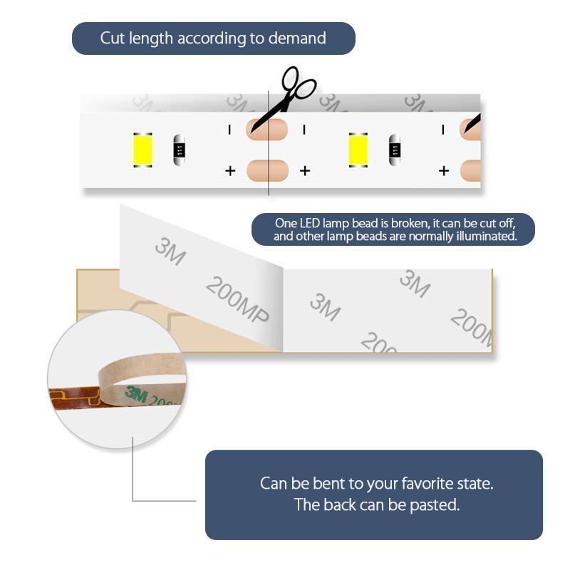Mood lighting LED strip with intelligent motion sensor, creating an inviting home ambiance