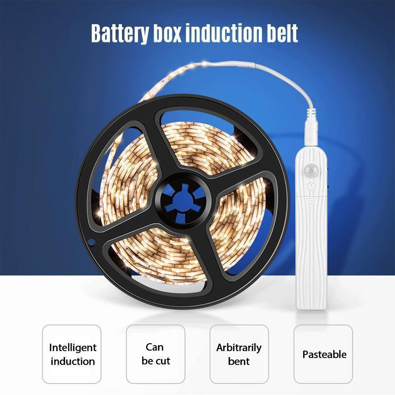 Battery powered LED strip light with smart motion detection for convenient home lighting