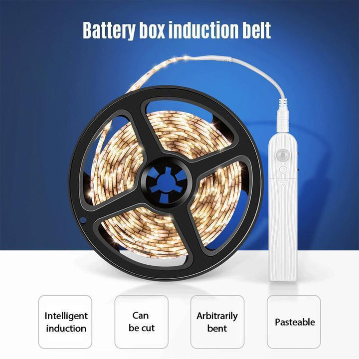 Battery powered LED strip light with smart motion detection for convenient home lighting