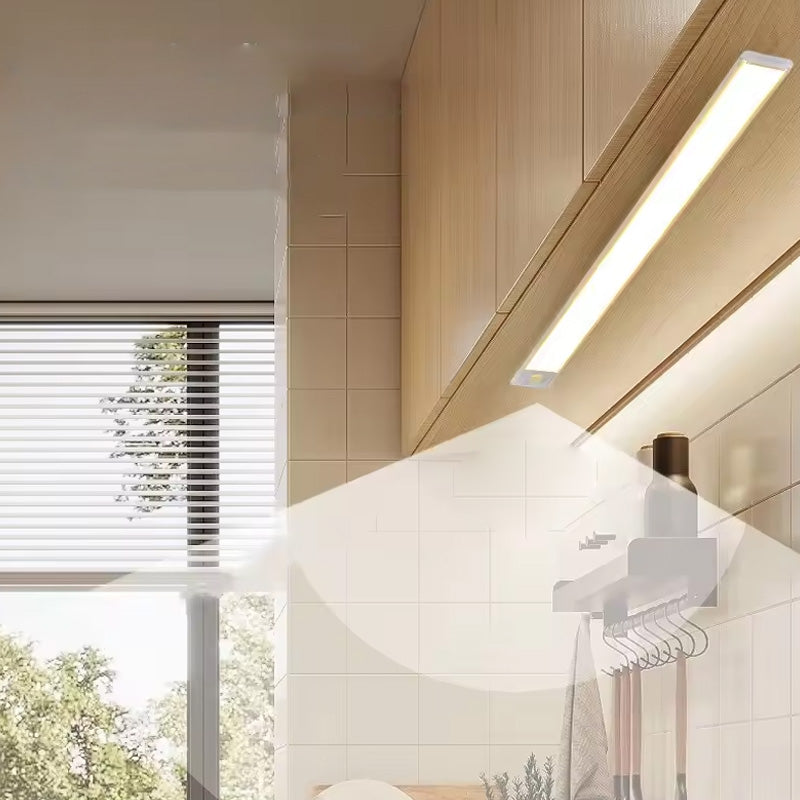 Sleek smart home LED cabinet light with motion sensor technology, ideal for closet and under-cabinet illumination.