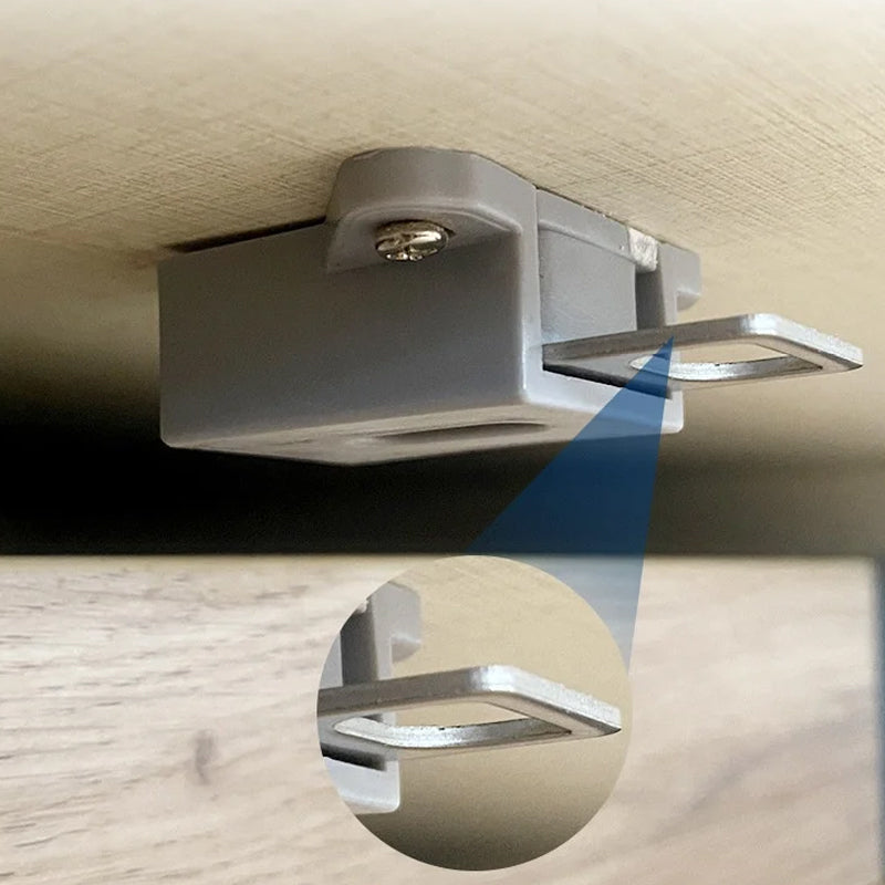 RFID key card unlocking a wooden cabinet with an electronic smart lock