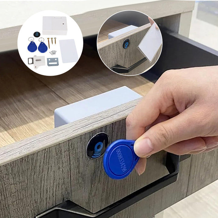 Compact smart lock for wooden office cabinet, providing keyless security