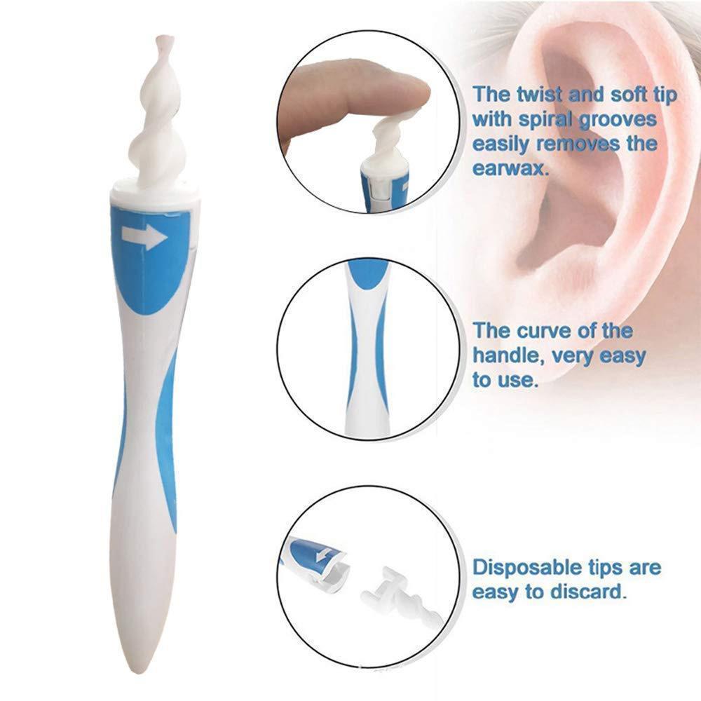 Close-up of the Smart Spiral Ear Cleaner, highlighting its flexible silicone tip for earwax removal