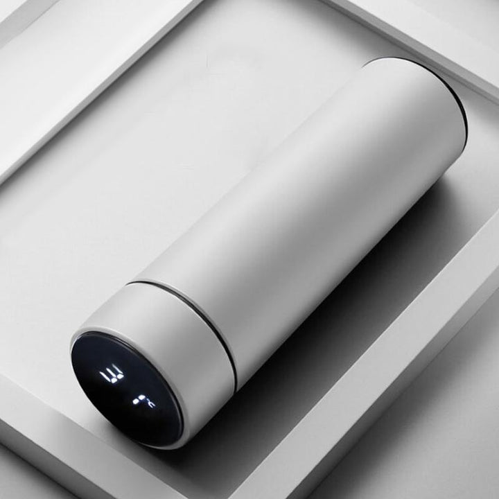 Durable stainless steel smart water bottle, 500ml, ideal for daily hydration & temperature checks