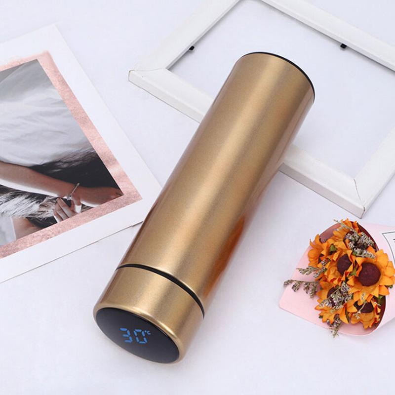 Ergonomic insulated water bottle, 500ml, with accurate temperature reading for active lifestyles