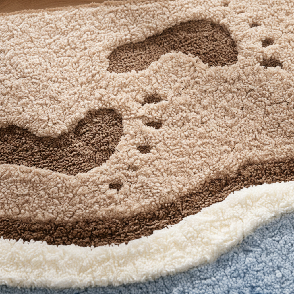 Highly absorbent bathroom floor mat, FjordFluff. Plush texture offers soft comfort and non-slip safety.