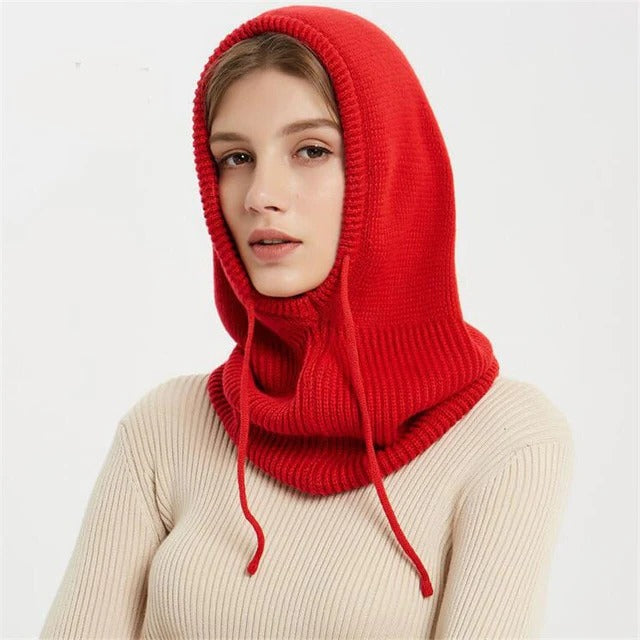 Stylish women's knit wool slouchy beanie, perfect for cold weather warmth & fashionable look.