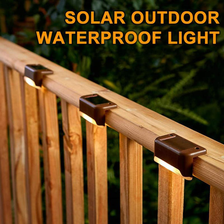 Solar deck light, outdoor LED, waterproof, for fence and path illumination, wireless garden lighting