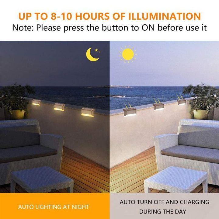 Wireless solar light for outdoor use, waterproof LED, perfect for deck, fence, and path lighting
