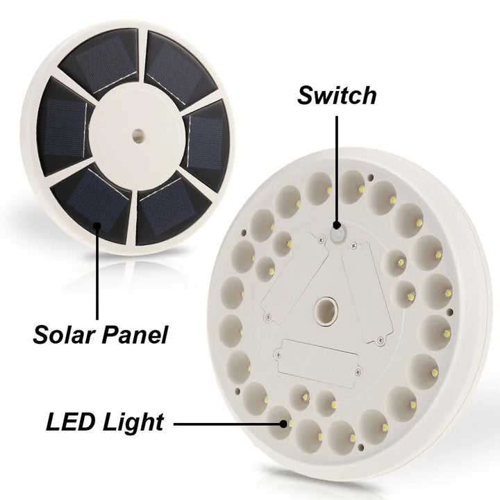 Easy-install 26 LED solar light for flagpole, providing bright, energy-saving flag illumination for your garden.