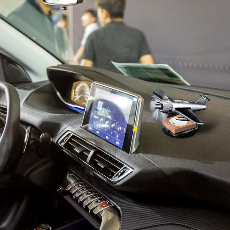 Stylish airplane car diffuser and air freshener, solar-powered aromatherapy gadget for car interior