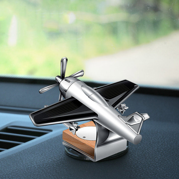 Eco-friendly solar plane car diffuser, dual-purpose air freshener and car accessory for aromatherapy