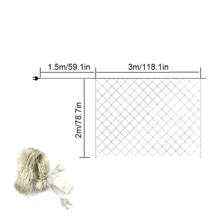 A hand holding the solar panel and mesh lights, demonstrating easy handling and portability