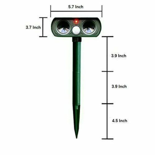 Humane solar garden guard with advanced motion sensor, providing eco-friendly animal deterrence for all seasons.