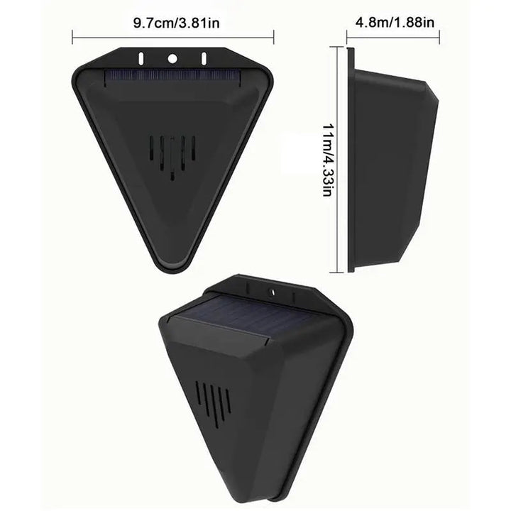 Effective solar outdoor pest deterrent for garden protection. Repels birds, squirrels, and raccoons humanely.
