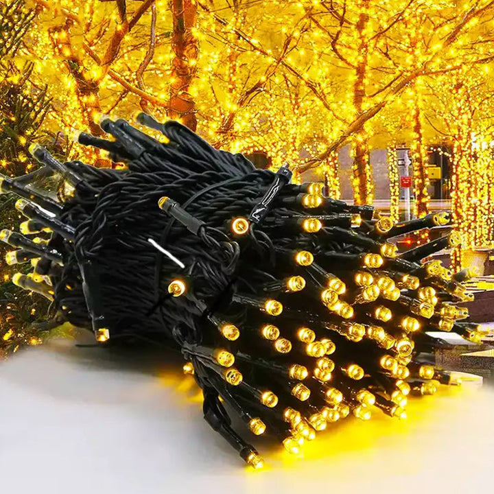 Durable, waterproof solar string lights for all-weather outdoor patio and garden enjoyment