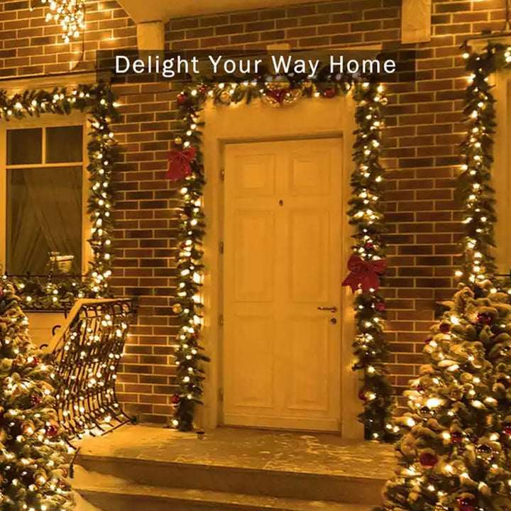 Energy-efficient solar LED string lights, designed for durable outdoor patio and garden use